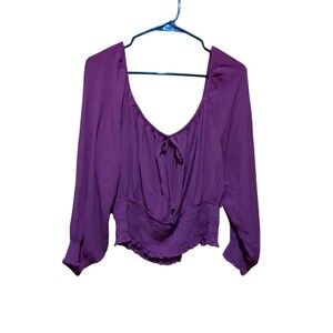Ambiance Women's Cropped Blouse Long Sleeve Plus Size 3X